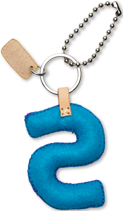 Consuela Bag Charm - Turquoise Felt Alphabet