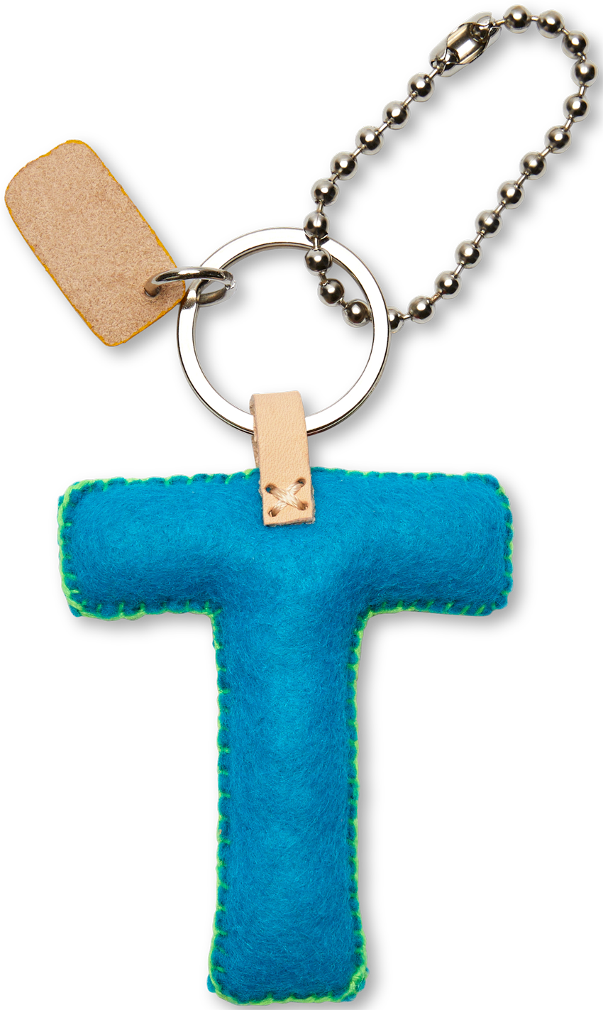 Consuela Bag Charm - Turquoise Felt Alphabet