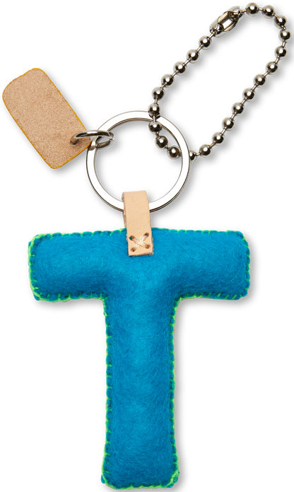 Consuela Bag Charm - Turquoise Felt Alphabet