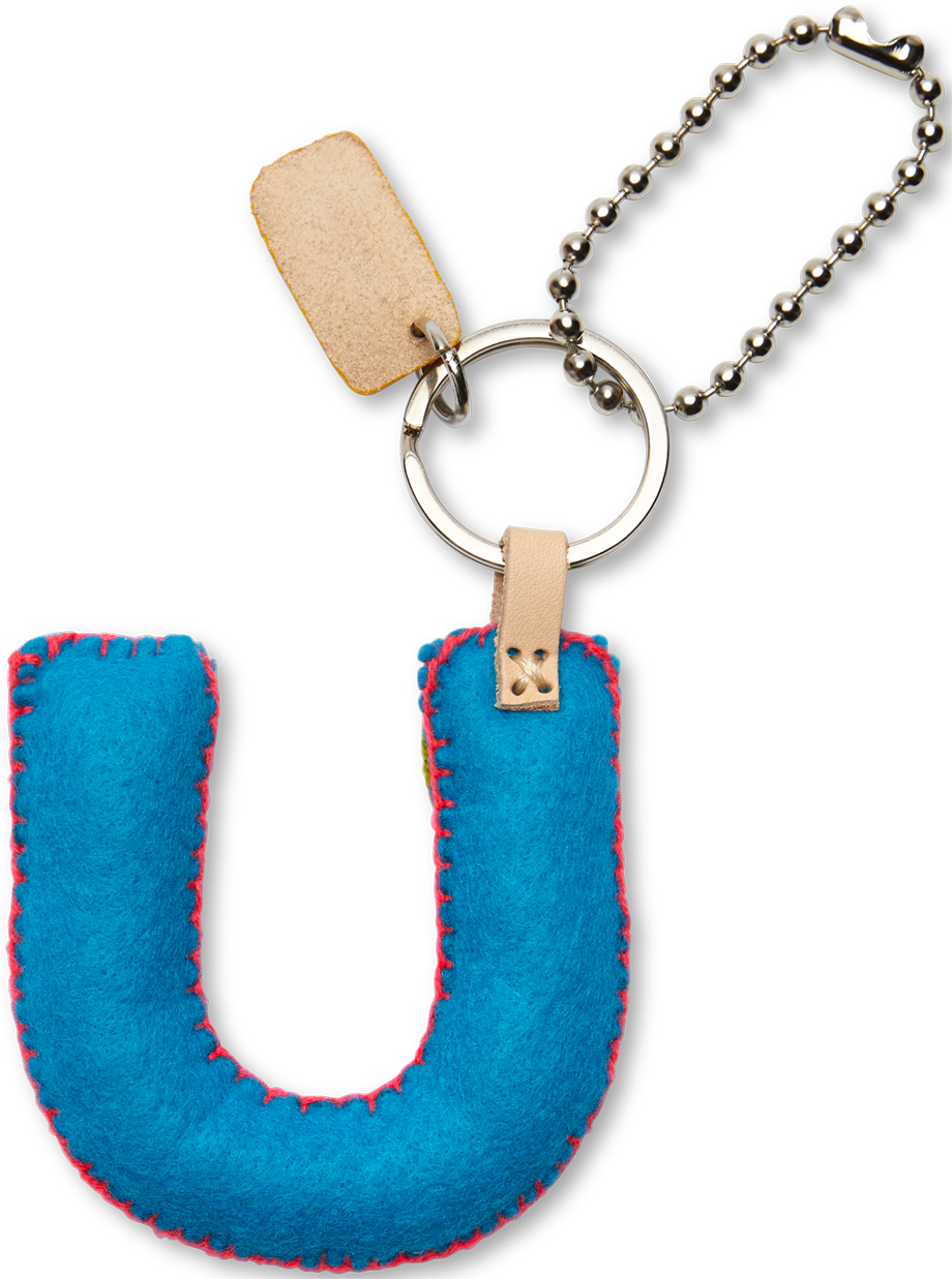Consuela Bag Charm - Turquoise Felt Alphabet
