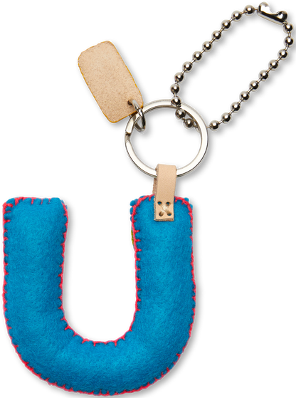 Consuela Bag Charm - Turquoise Felt Alphabet