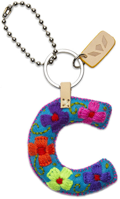 Consuela Bag Charm - Turquoise Felt Alphabet