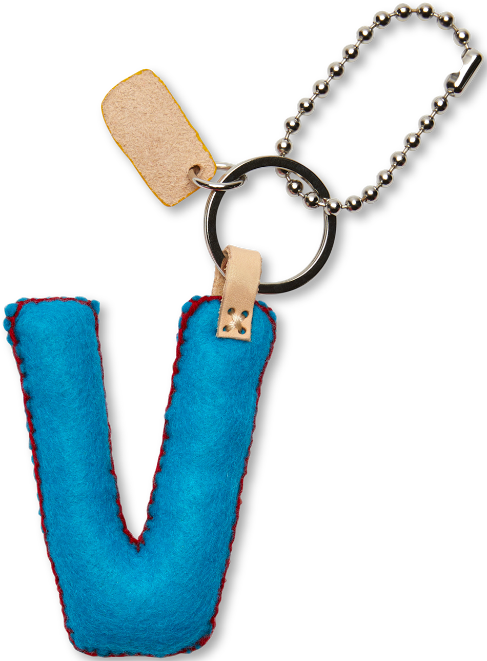Consuela Bag Charm - Turquoise Felt Alphabet
