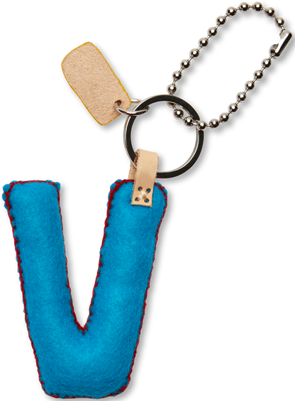 Consuela Bag Charm - Turquoise Felt Alphabet