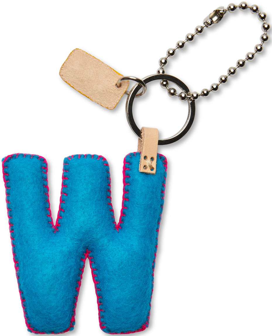 Consuela Bag Charm - Turquoise Felt Alphabet
