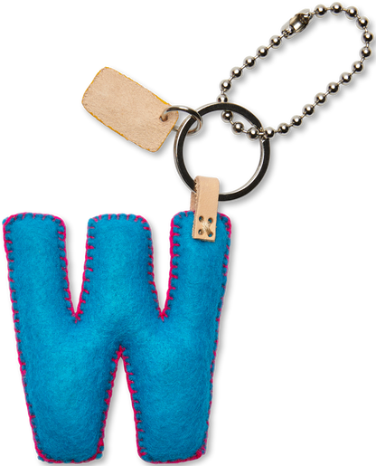 Consuela Bag Charm - Turquoise Felt Alphabet