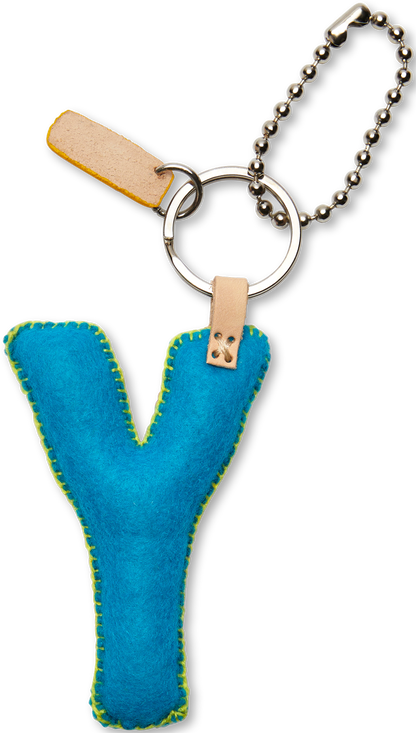 Consuela Bag Charm - Turquoise Felt Alphabet