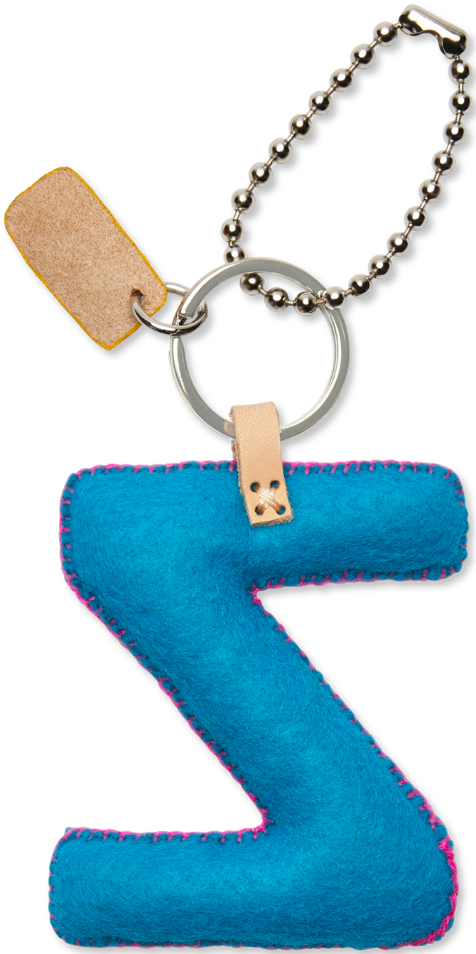 Consuela Bag Charm - Turquoise Felt Alphabet