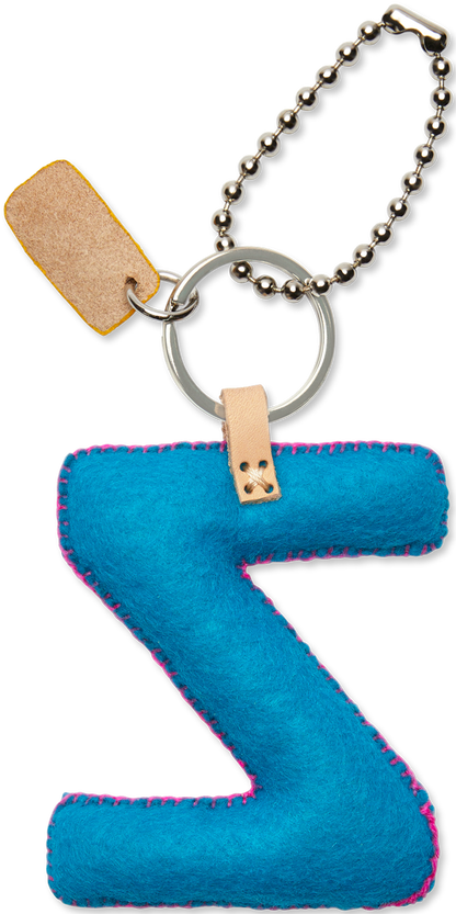 Consuela Bag Charm - Turquoise Felt Alphabet