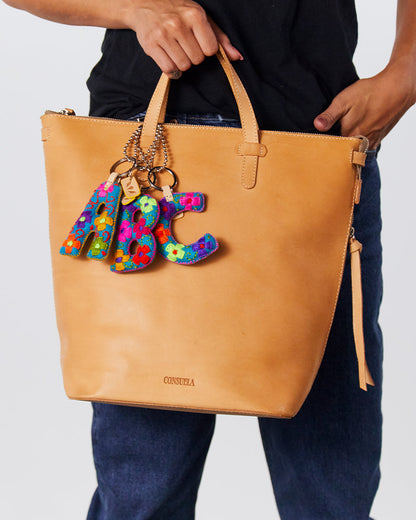 Consuela Bag Charm - Turquoise Felt Alphabet