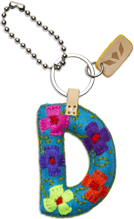 Consuela Bag Charm - Turquoise Felt Alphabet