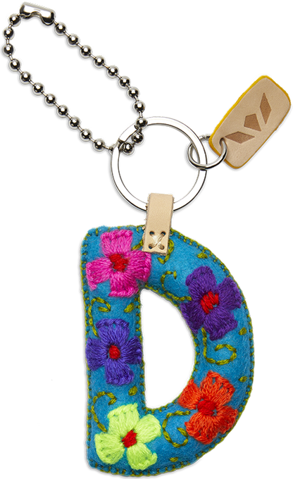Consuela Bag Charm - Turquoise Felt Alphabet