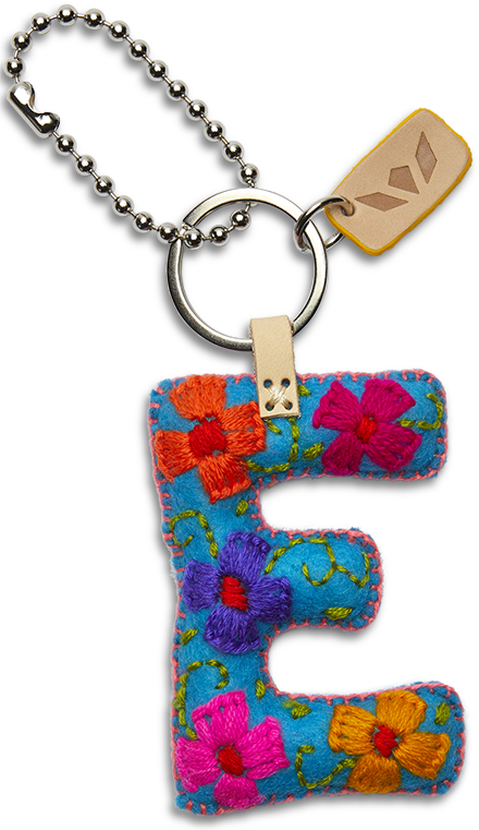 Consuela Bag Charm - Turquoise Felt Alphabet