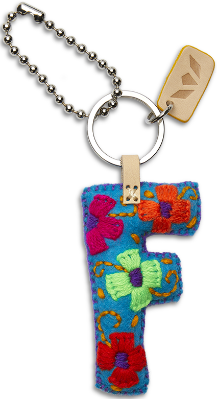 Consuela Bag Charm - Turquoise Felt Alphabet