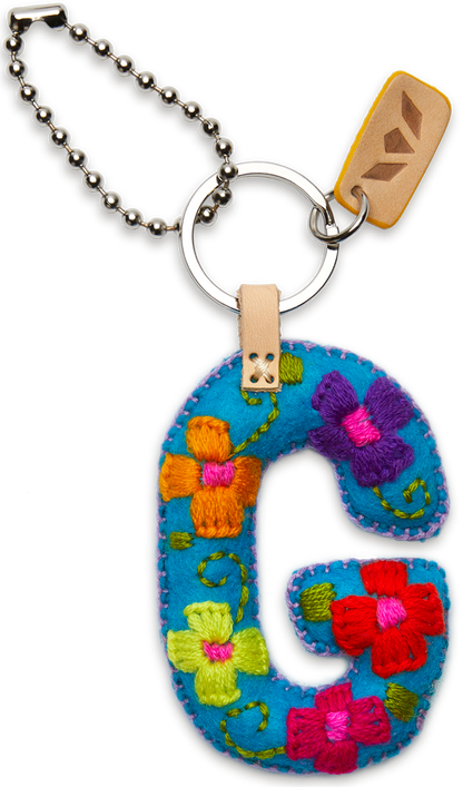 Consuela Bag Charm - Turquoise Felt Alphabet