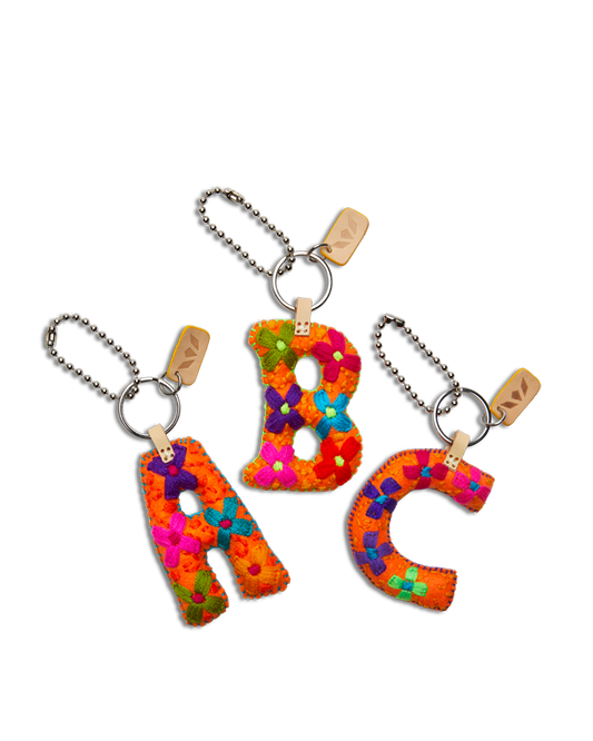 Consuela Bag Charm - Orange Felt Alphabet