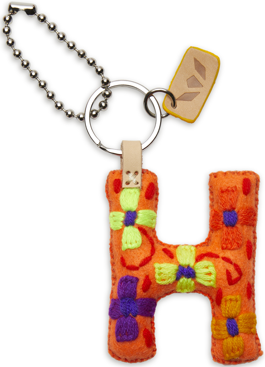 Consuela Bag Charm - Orange Felt Alphabet