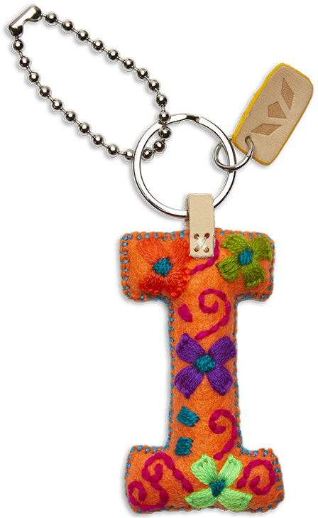 Consuela Bag Charm - Orange Felt Alphabet