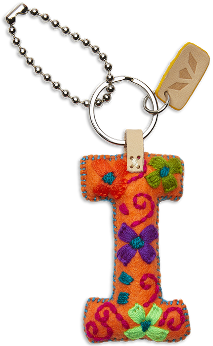 Consuela Bag Charm - Orange Felt Alphabet
