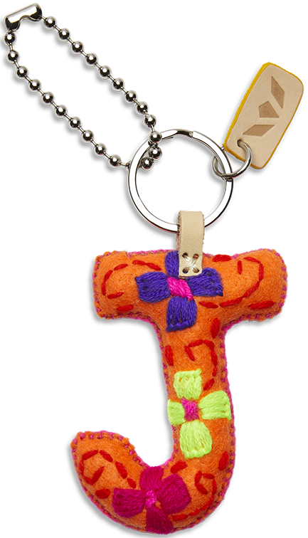 Consuela Bag Charm - Orange Felt Alphabet