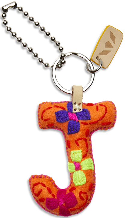 Consuela Bag Charm - Orange Felt Alphabet