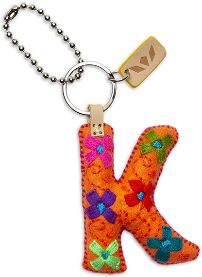 Consuela Bag Charm - Orange Felt Alphabet