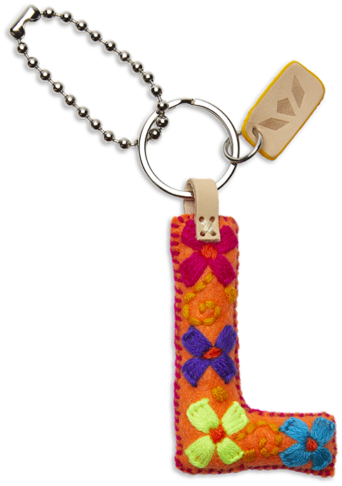 Consuela Bag Charm - Orange Felt Alphabet