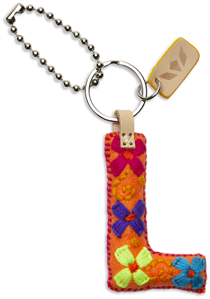 Consuela Bag Charm - Orange Felt Alphabet