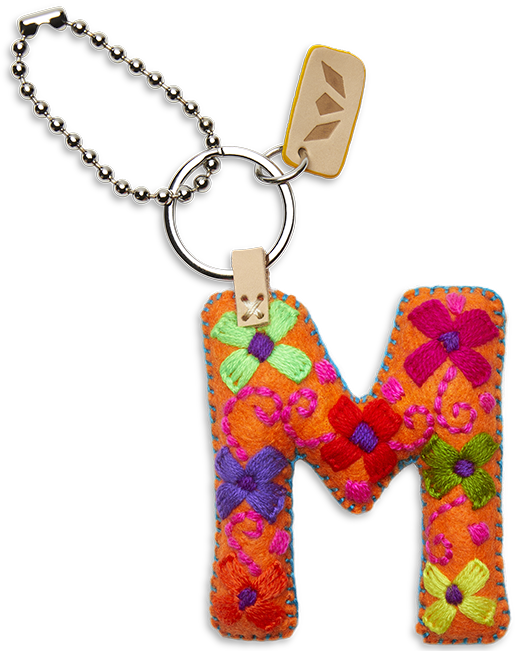 Consuela Bag Charm - Orange Felt Alphabet