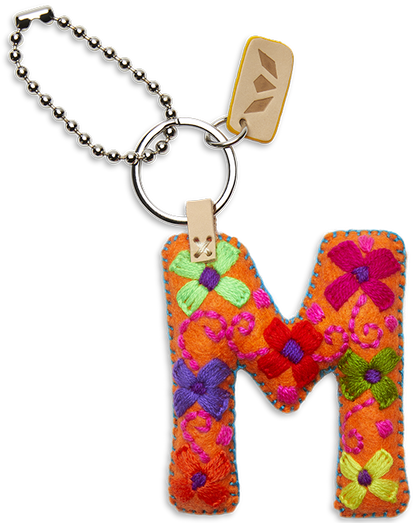Consuela Bag Charm - Orange Felt Alphabet