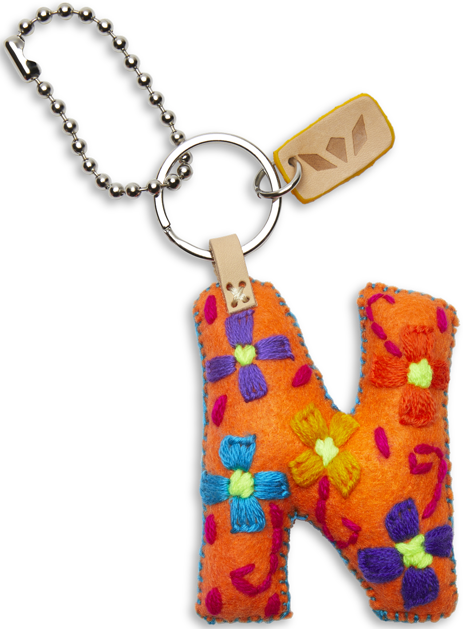 Consuela Bag Charm - Orange Felt Alphabet