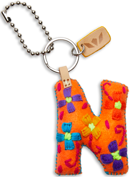 Consuela Bag Charm - Orange Felt Alphabet