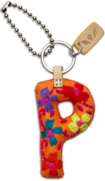 Consuela Bag Charm - Orange Felt Alphabet