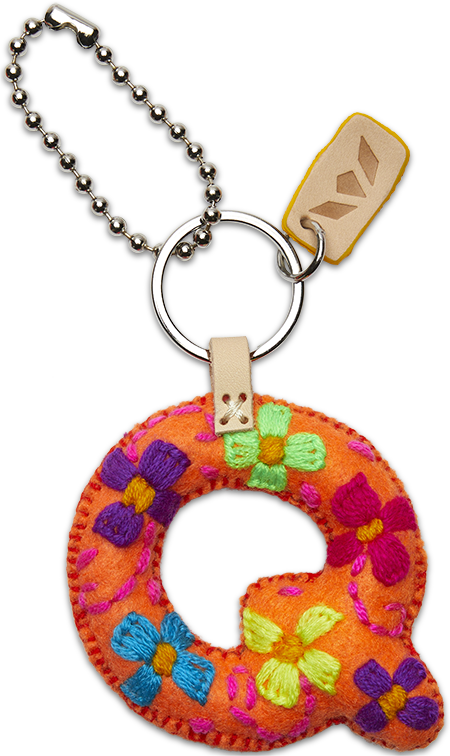 Consuela Bag Charm - Orange Felt Alphabet