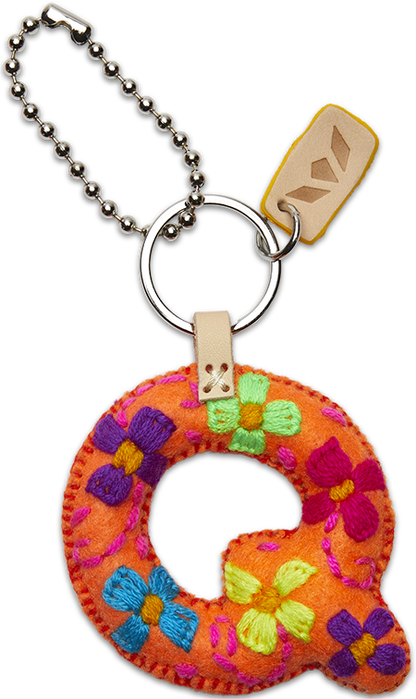 Consuela Bag Charm - Orange Felt Alphabet