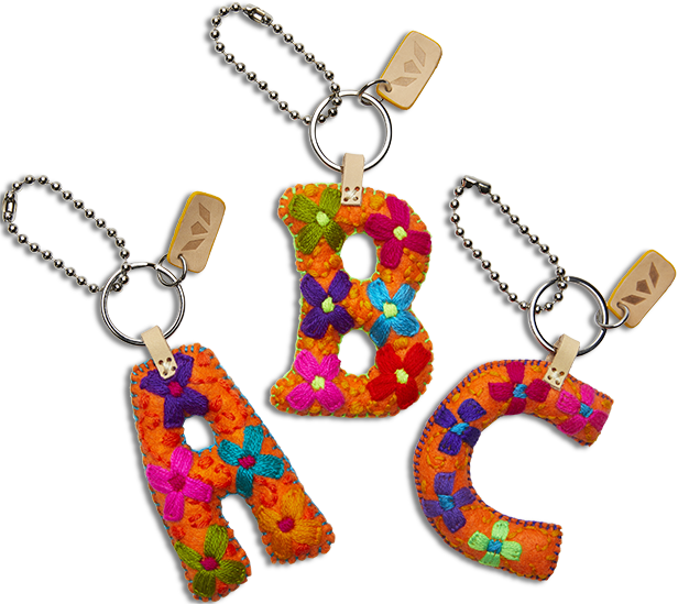 Consuela Bag Charm - Orange Felt Alphabet