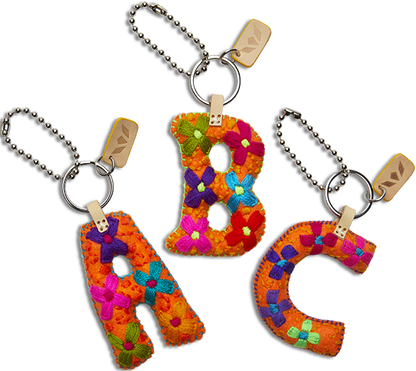 Consuela Bag Charm - Orange Felt Alphabet