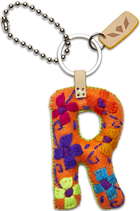 Consuela Bag Charm - Orange Felt Alphabet