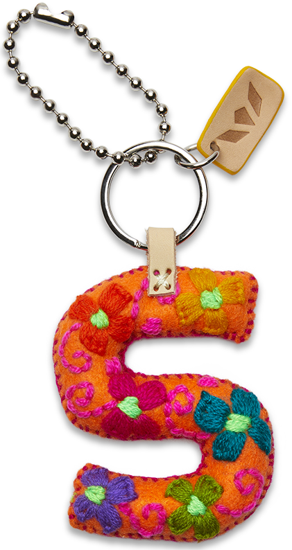 Consuela Bag Charm - Orange Felt Alphabet