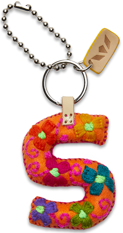 Consuela Bag Charm - Orange Felt Alphabet