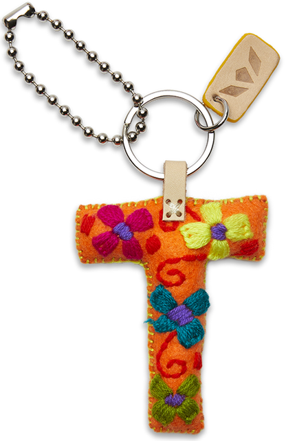 Consuela Bag Charm - Orange Felt Alphabet