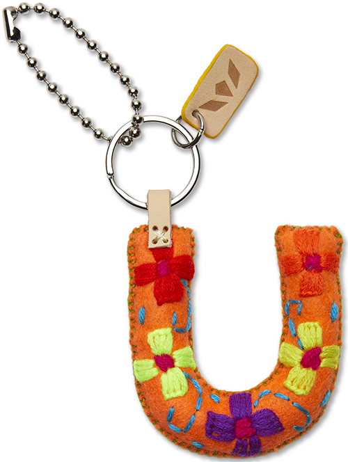 Consuela Bag Charm - Orange Felt Alphabet