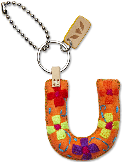 Consuela Bag Charm - Orange Felt Alphabet