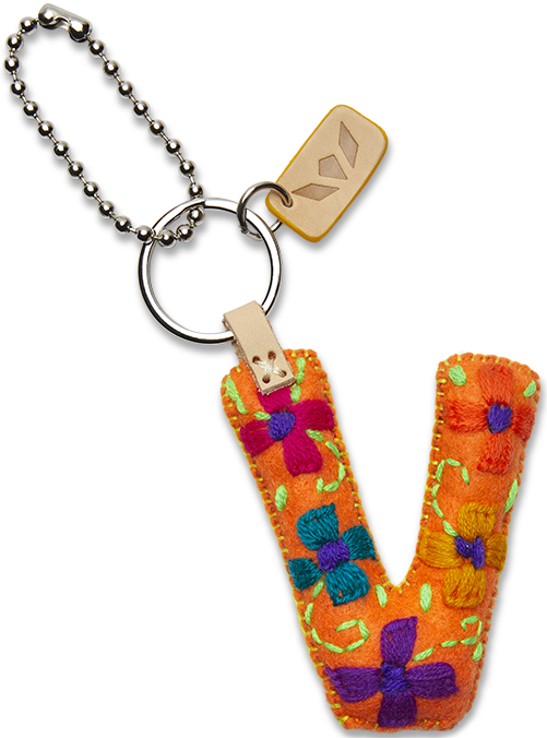 Consuela Bag Charm - Orange Felt Alphabet