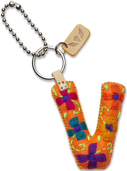 Consuela Bag Charm - Orange Felt Alphabet
