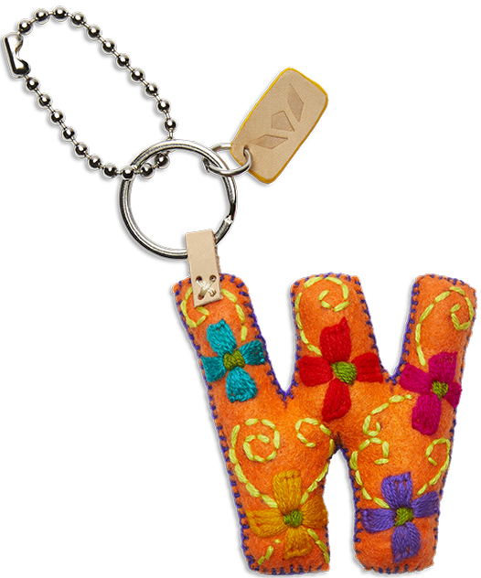 Consuela Bag Charm - Orange Felt Alphabet