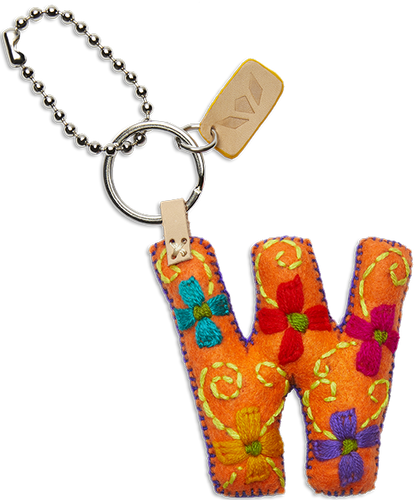 Consuela Bag Charm - Orange Felt Alphabet