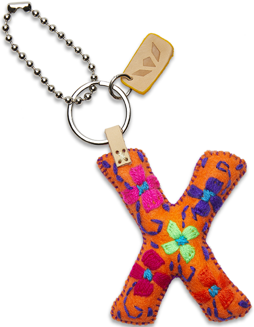 Consuela Bag Charm - Orange Felt Alphabet
