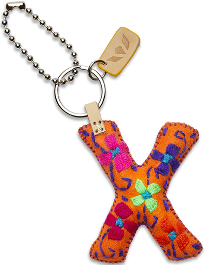 Consuela Bag Charm - Orange Felt Alphabet