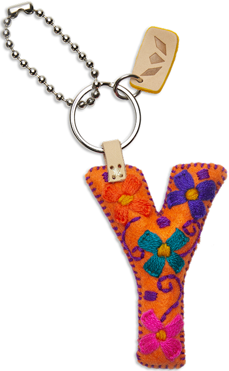 Consuela Bag Charm - Orange Felt Alphabet